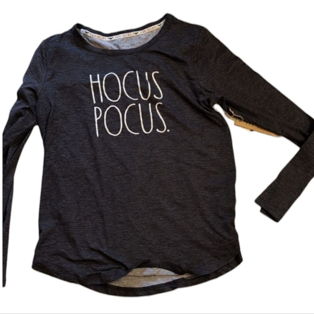 NWT Rae Dunn Hocus Pocus Halloween long sleeve dark grey size L